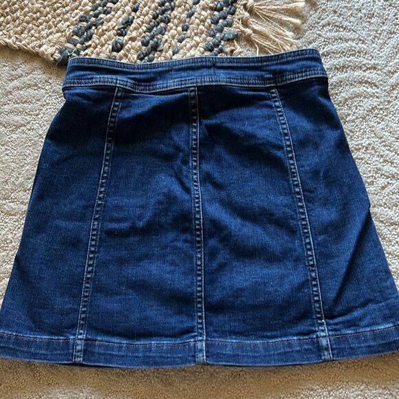 Madewell Stretch A-Line Mini Skirt in Salisbury Wash Patch Pocket Sz 00 - Picture 9 of 11